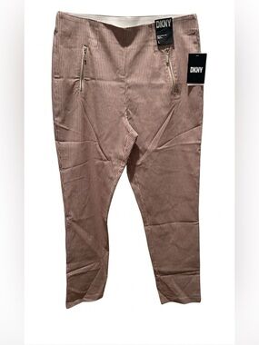 DKNY Pull on Skinny Leg Striped Pants L NWT